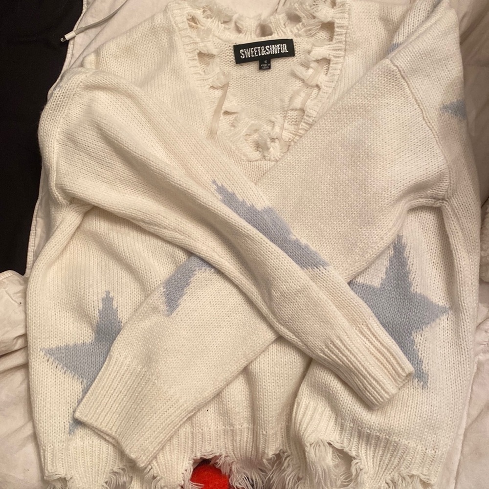 small distressed sweater